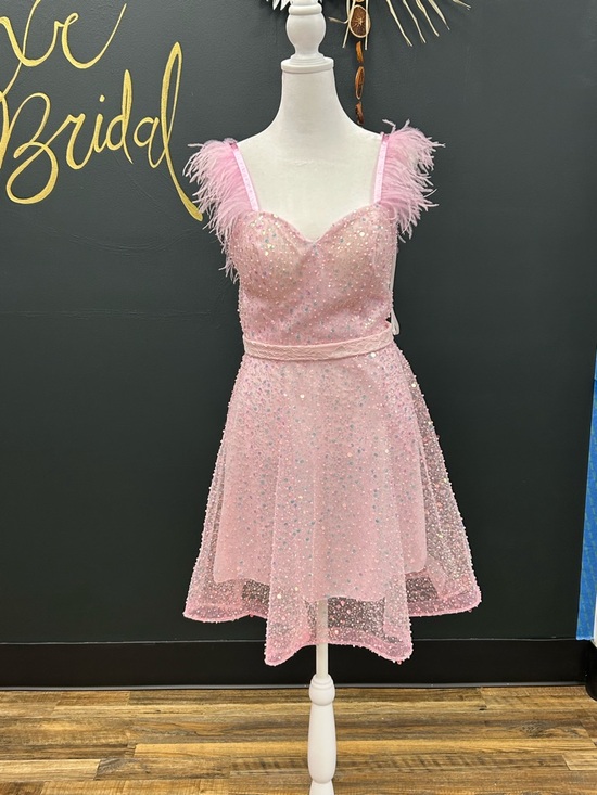 Dresses & Skirts - New Pink w/Shoulder Feathers